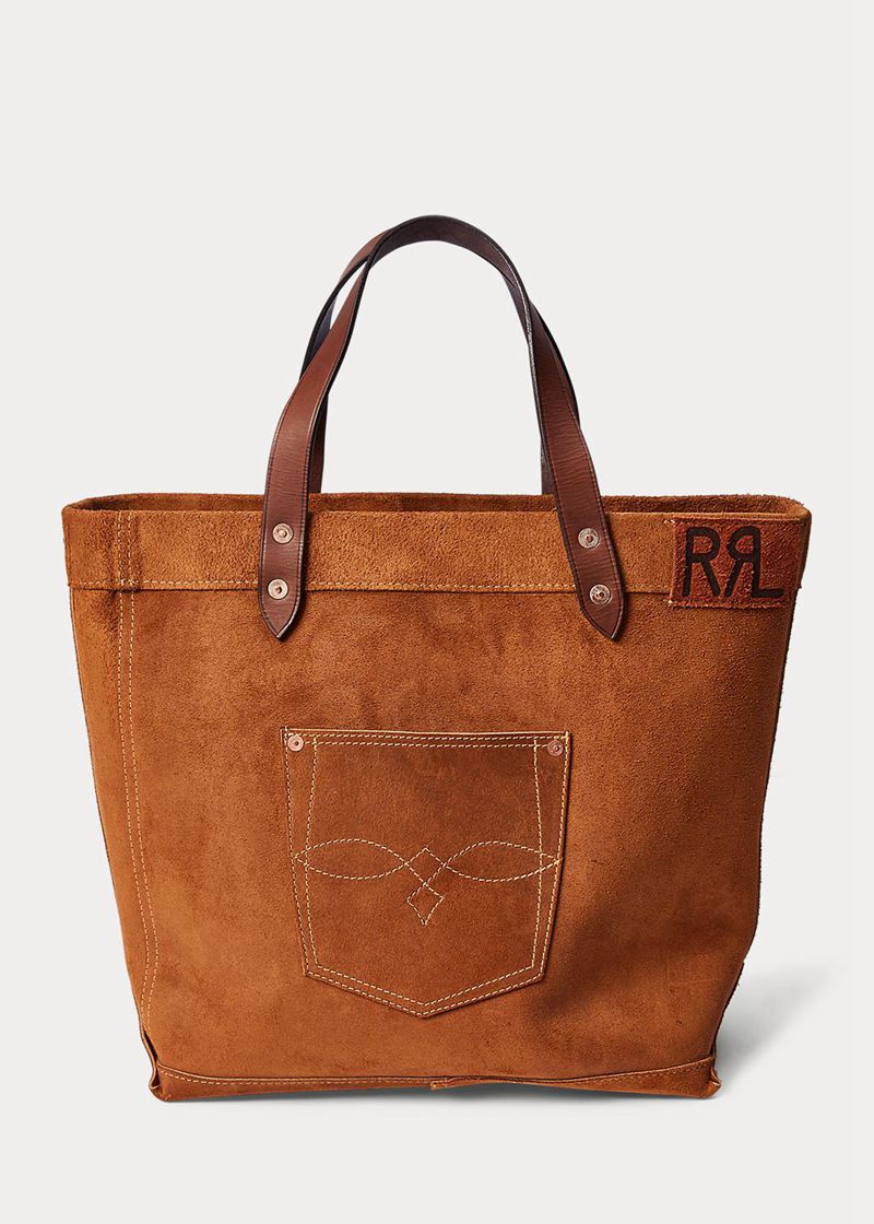 RRL バッグ メンズ ブラウン Ranch Suede トート IEOUY9705